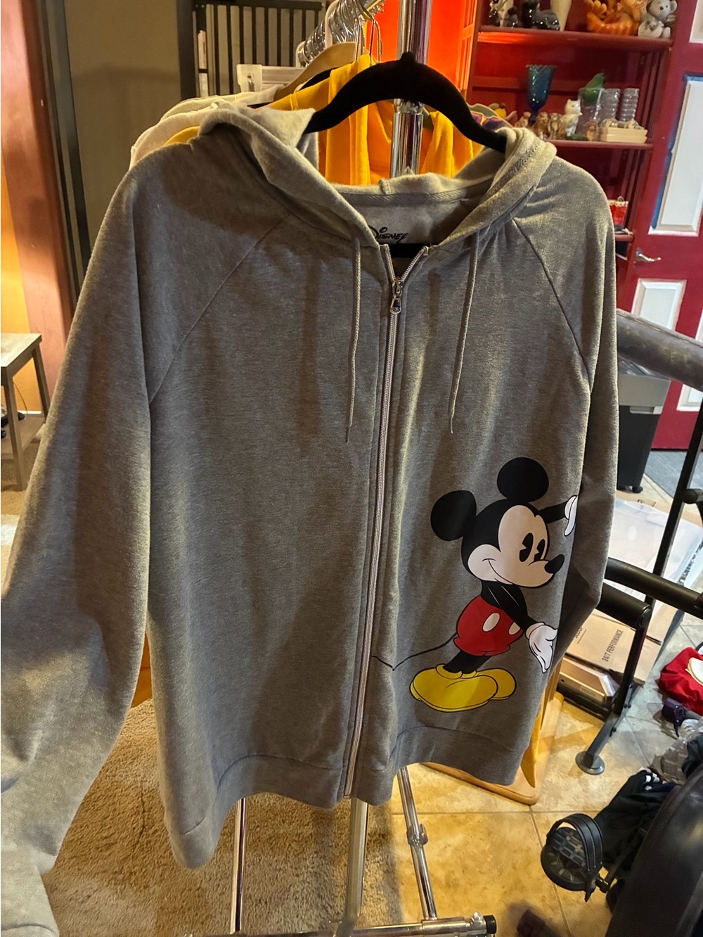 Disney Gray Hoodie with Mickey&Minnie Mouse Graphics